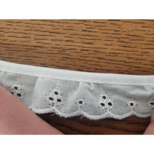 Lace Trim, White Cotton Eyelet Edging 3/4" wide x 12.5 yds